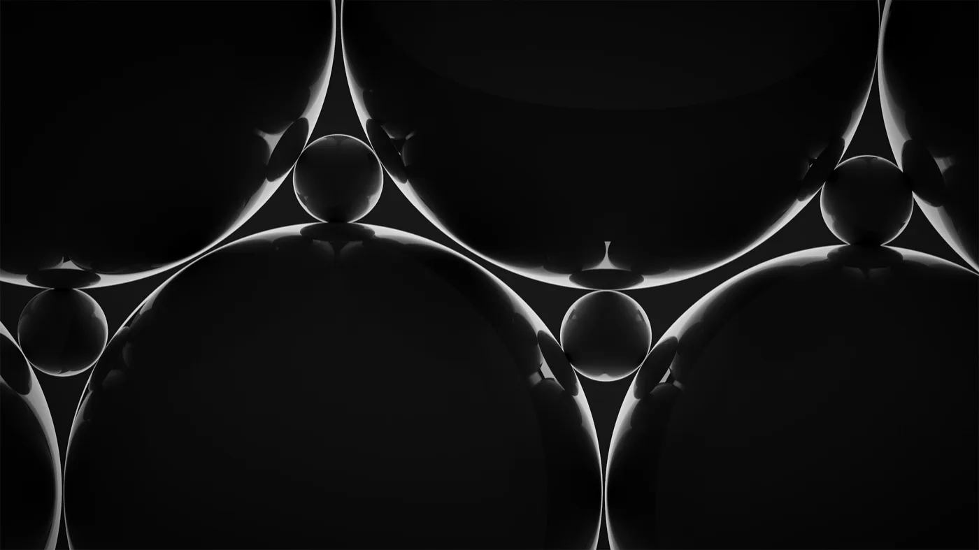 Sfere scure a contatto con bordi luminosi, metafora dei nodi di una rete DNS